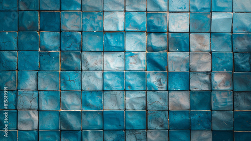top view of blue square tiles in the pool