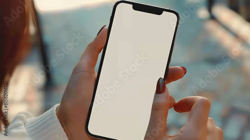 A hand holding blank screen smartphone 