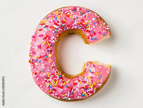 donut C letter icon, logo design, white background