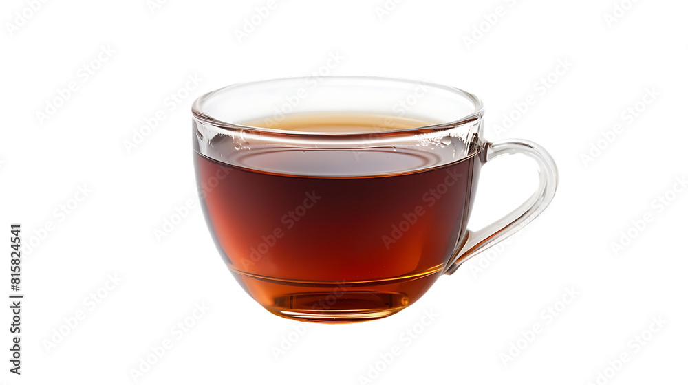 Glass cup of hot aromatic tea isolated on transparent background Glass cup of hot aromatic tea isolated on transparent background