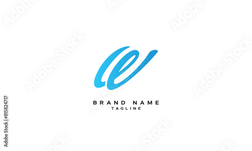 WE, EW, Abstract initial monogram letter alphabet logo design