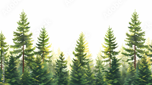 Winter forest fir trees spruce silhouette vector image Pine forest silhouette wood tree background .