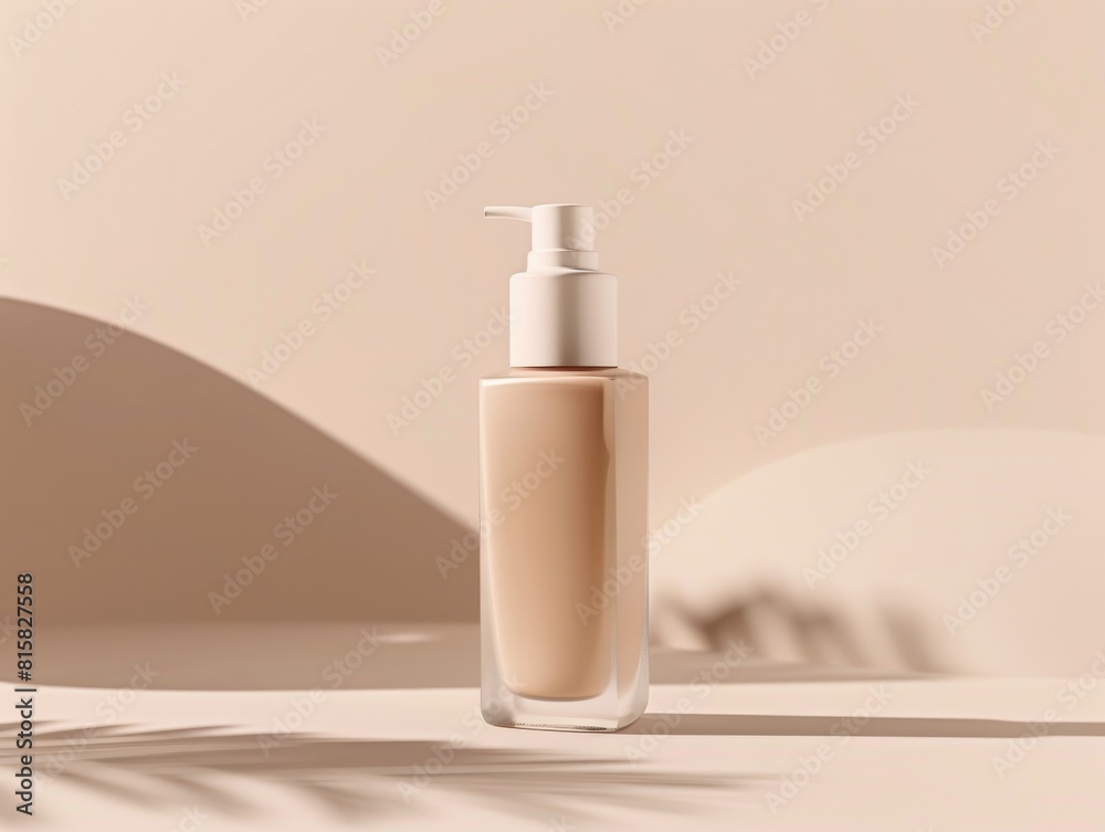 Elegant primer bottle with pump, displayed prominently to highlight its ability to brighten skin and prepare it for makeup application Elegant primer bottle with pump, displayed prominently to highlight its ability to brighten skin and prepare it for makeup application