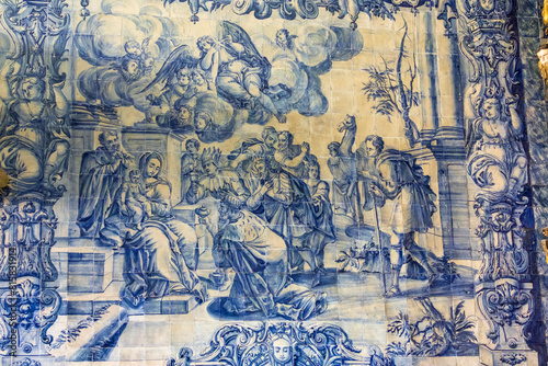 Loule Portugal. 04-18-2024. church with azulejos in  the town of Loulé. Portuga