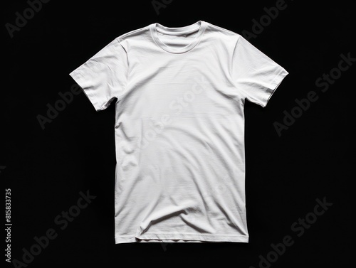 white t-shirt on black background