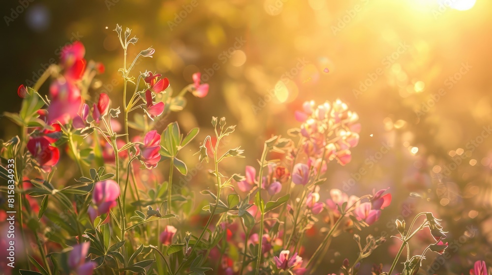 A stunning image showcasing wild pea in full bloom at the nearby natural sanctuary A stunning image showcasing wild pea in full bloom at the nearby natural sanctuary