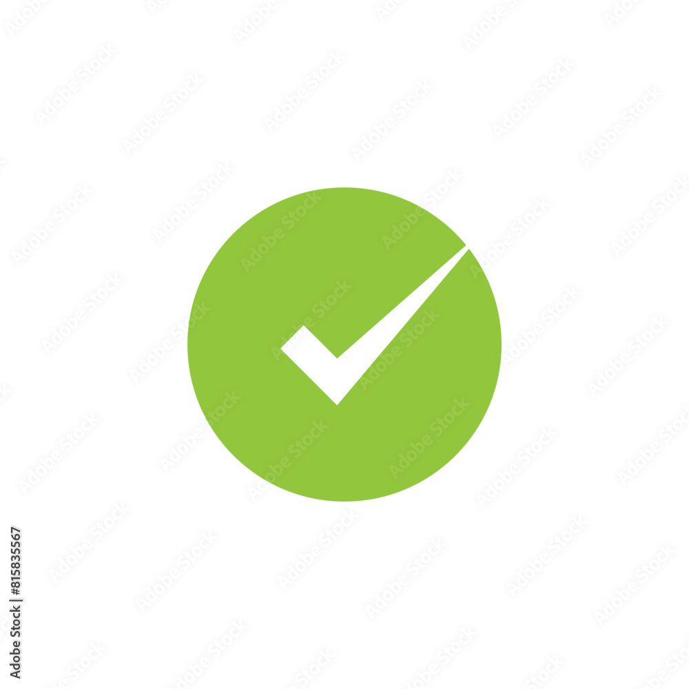 Green check mark icon. Vector illustration Green check mark icon. Vector illustration