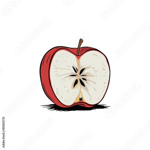 Apple Doodle Art: Whimsical Illustration of a Juicy Fruit