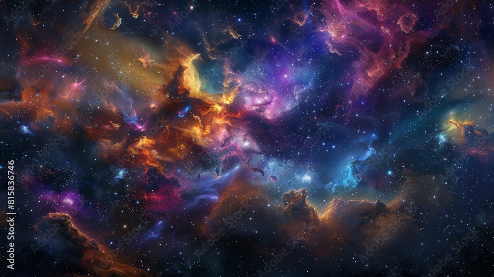 Naklejka premium Cosmic Nebula Background For Web Design And Presentation