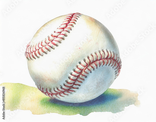 Baseball ball watercolor illustration