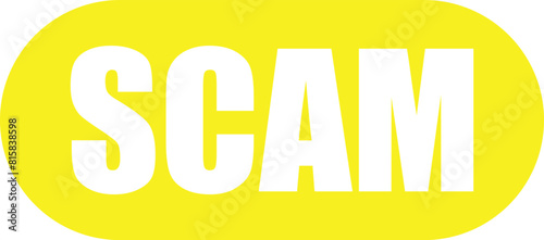 SCAM rubber stamp icon with grunge texture. Vector illustration.