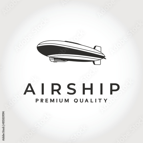 Vintage airship logo vector illustration design. zeppelin logo design
