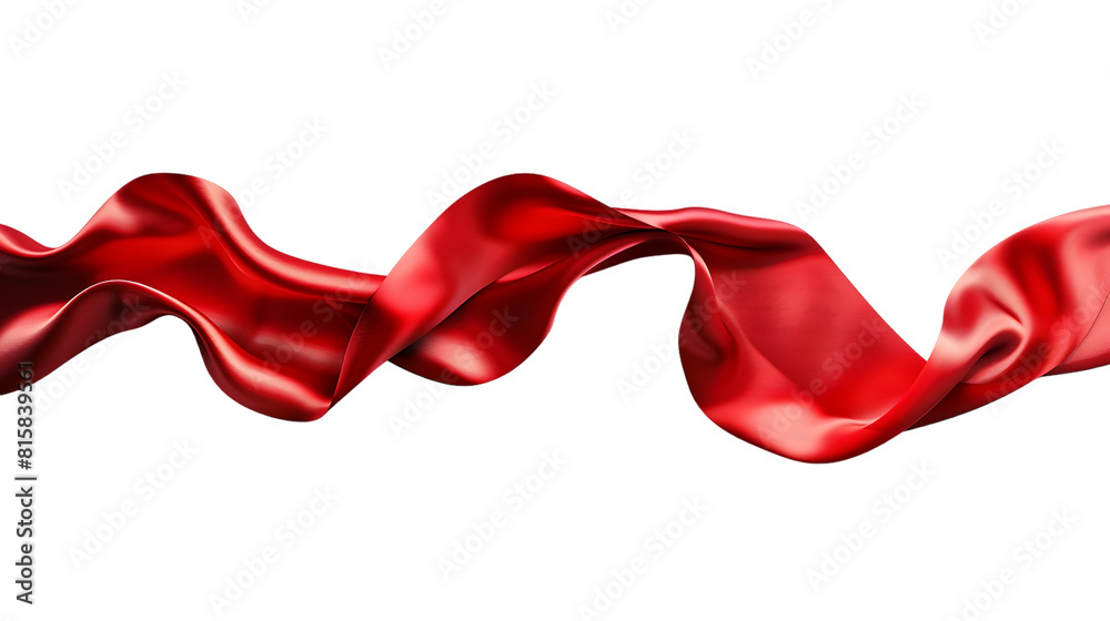 Red satin riibbon banner isolated on transparent background Red satin riibbon banner isolated on transparent background