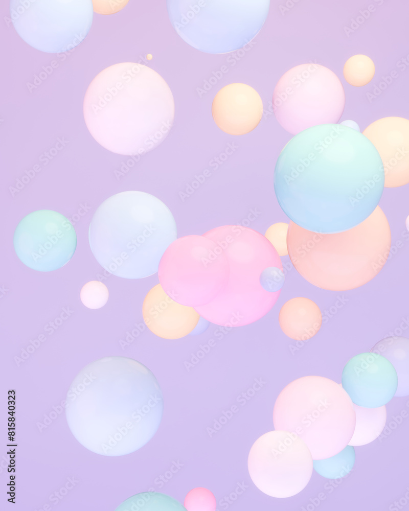 3d rendered colorful balls in the air.