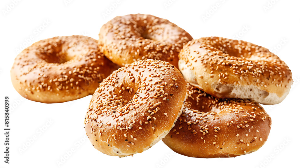 sesame and wheat bagel buns isolated on transparent background sesame and wheat bagel buns isolated on transparent background