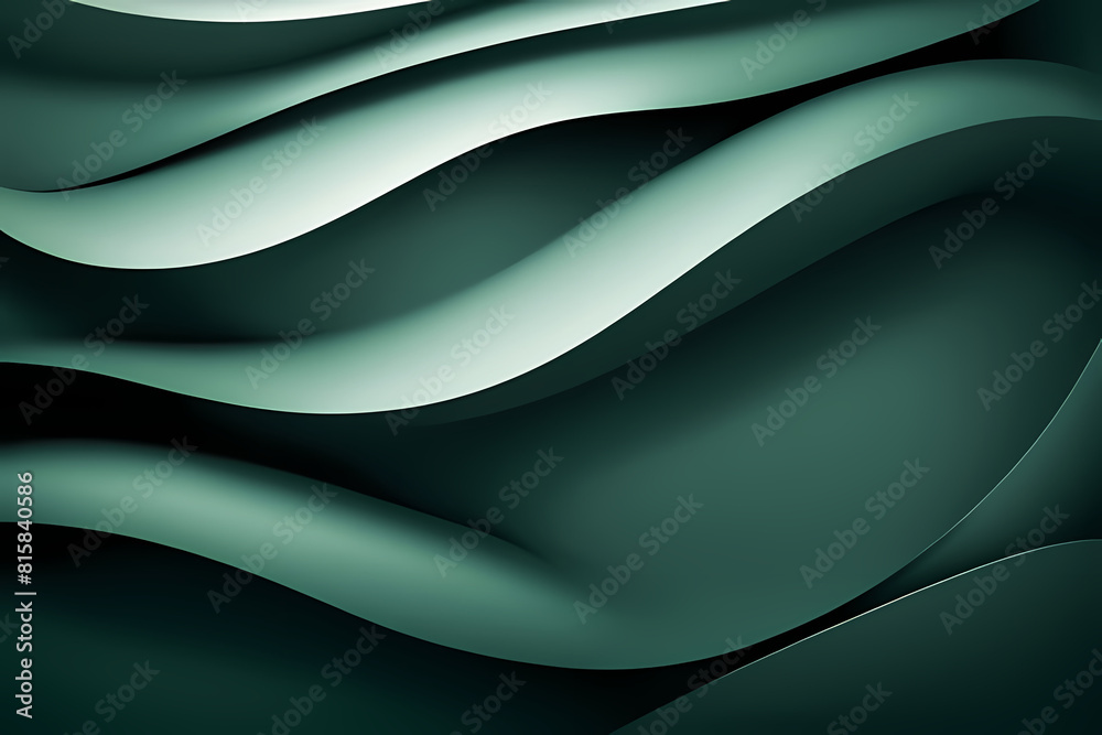 Obraz premium Green background with gradient and modern abstract shapes.