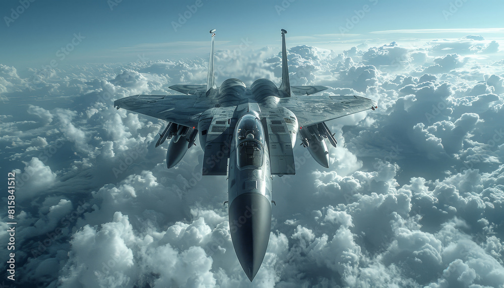 Naklejka premium Two fighter jets flying in the sky by AI generated image