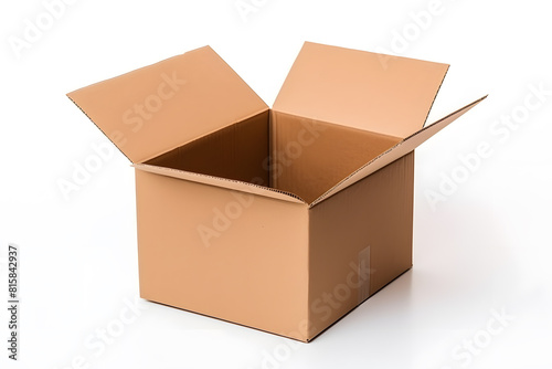 open cardboard box isolated on a white background © Oksana