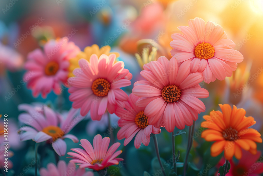 Fototapeta premium Colorful Flowers Background for Spring Season