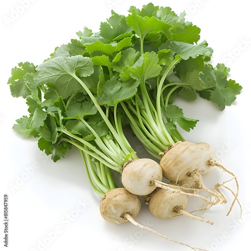 Fresh and Vibrant Turnip Herbs: Carefully Harvested and Professionally Photographed