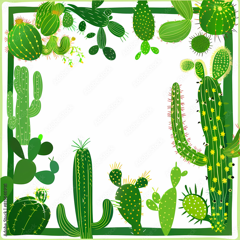 Cards template with pictures of cactuses vector image Cards template with pictures of cactuses vector image