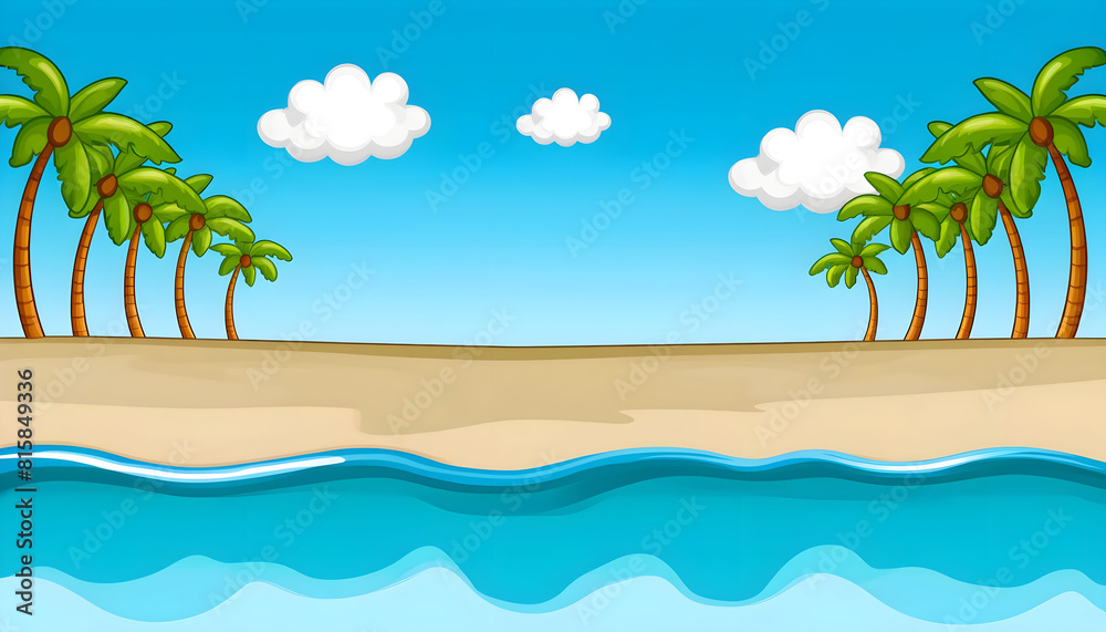 Obraz premium Beach with Palm Trees