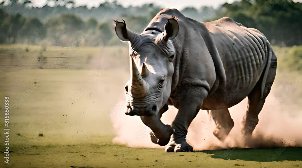 Unaufhaltsam rennt das Rhinozeros zu seinem Ziel
