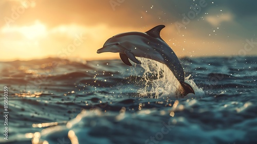 Dolphin in the water illustration  Beautiful  summer vibe  beach  ocean  sea  fish  background