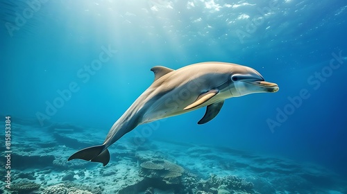 Dolphin in the water illustration  Beautiful  summer vibe  beach  ocean  sea  fish  background