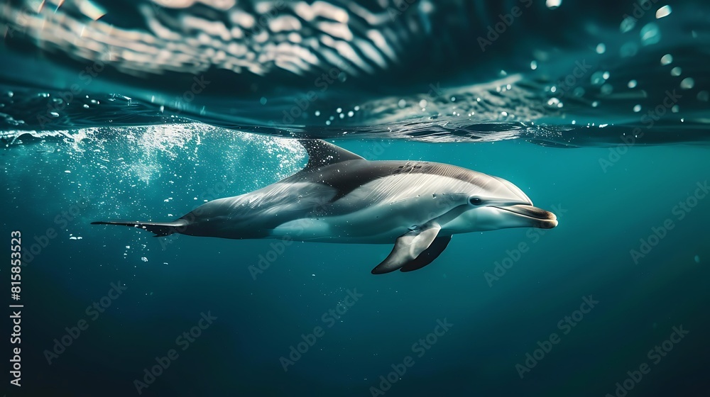 Dolphin in the water illustration, Beautiful, summer vibe, beach, ocean, sea, fish, background
