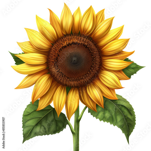 Bright Yellow Sunflower with Detailed Petals