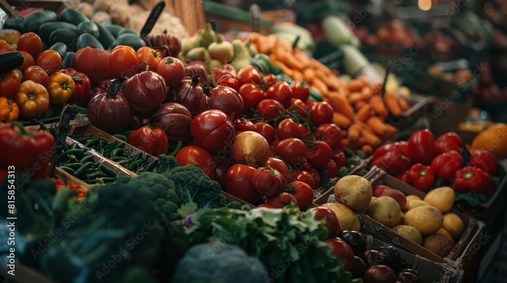 Fresh Vegetables On A Market Stall Fresh Vegetables On A Market Stall