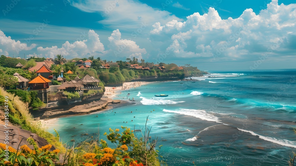 Fototapeta premium Sunny Bliss: Exploring Bali's Beaches on a Radiant Day