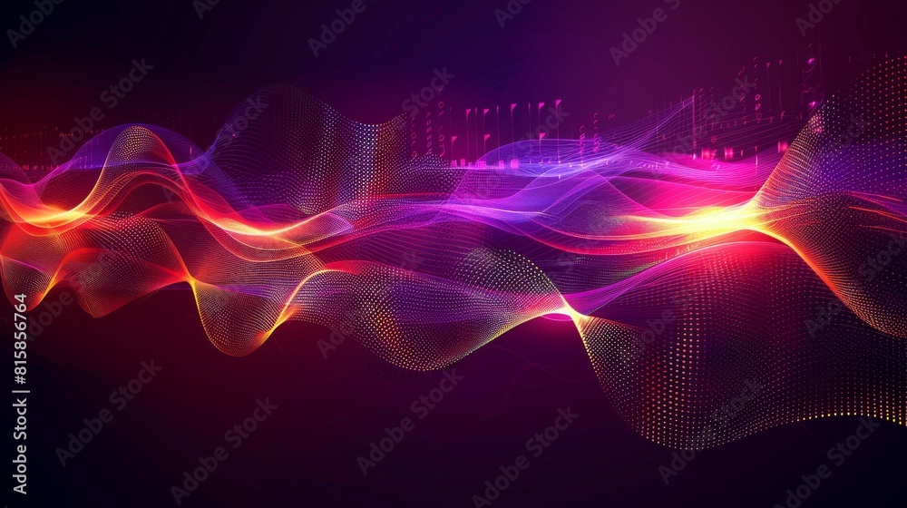 Vibrant Sound Wave on Dark Background Vibrant Sound Wave on Dark Background