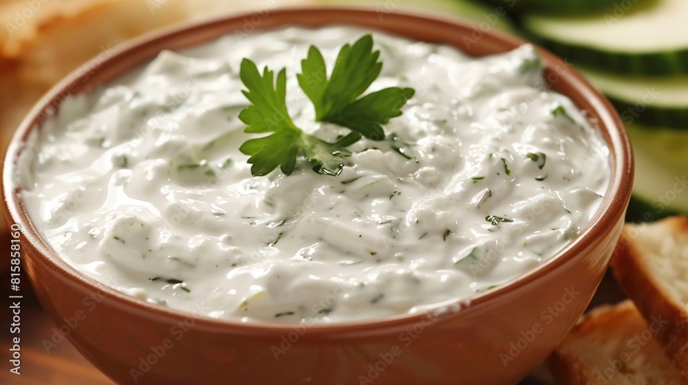 Traditional delicious appetizer. tzatziki, Turkish name cacik. AI Generative Traditional delicious appetizer. tzatziki, Turkish name cacik. AI Generative