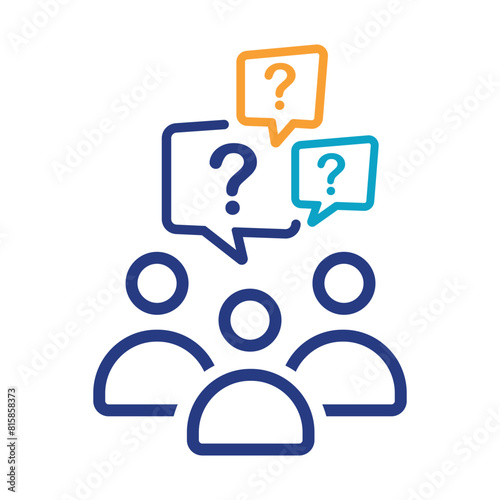 People group and question mark. 