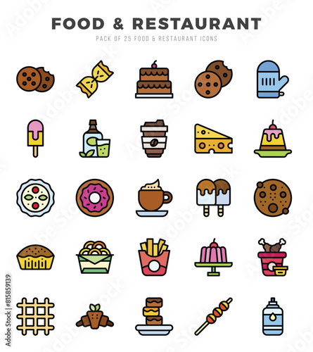 icons set. Food and Restaurant for web. app. vector illustration.