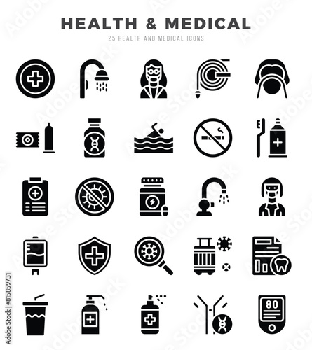 icons set. HEALTH & MEDICAL for web. app. vector illustration.