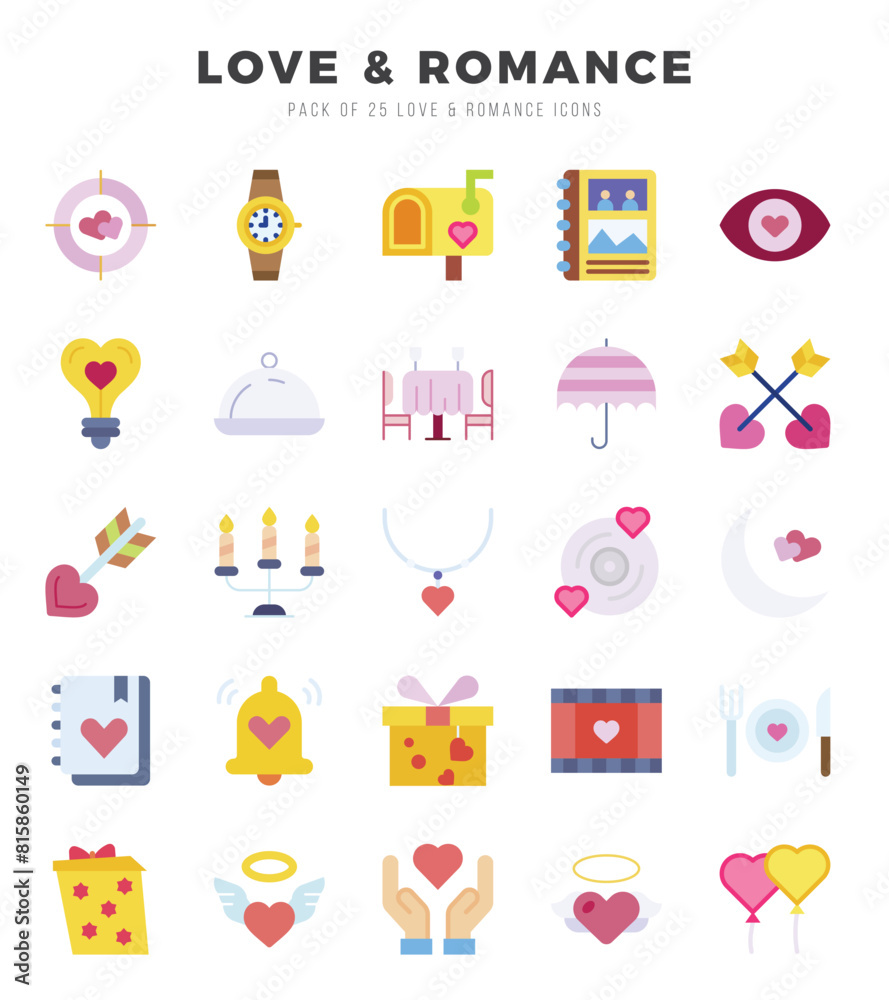 Simple Set of Love & Romance Related Vector Flat Icons. Simple Set of Love & Romance Related Vector Flat Icons.