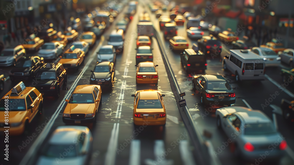 Traffic jam in city Traffic jam in city