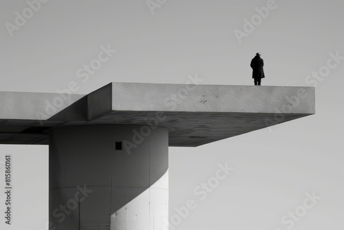 prison guard on the viewing tower photo