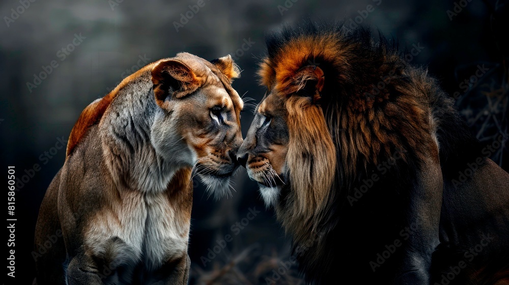 Naklejka premium portrait lion in the jungle