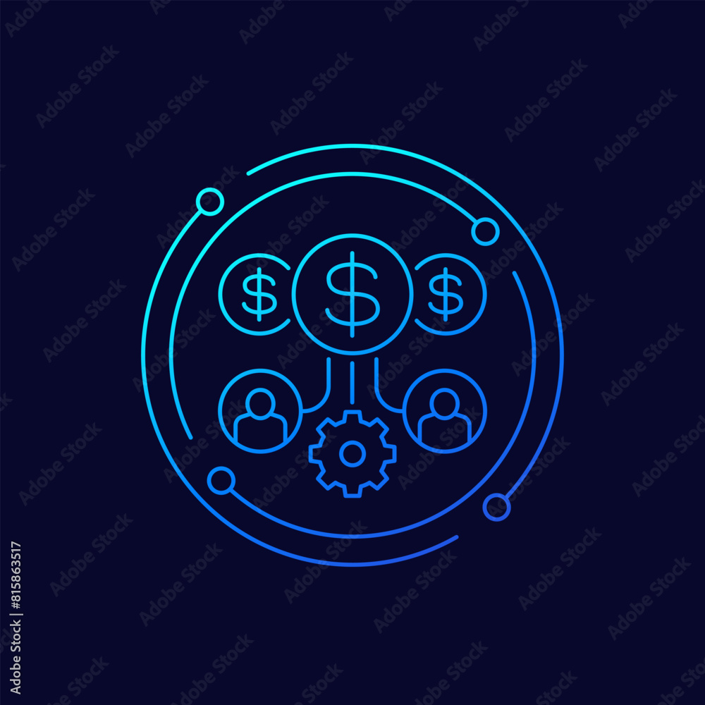 Making money icon, linear design Making money icon, linear design