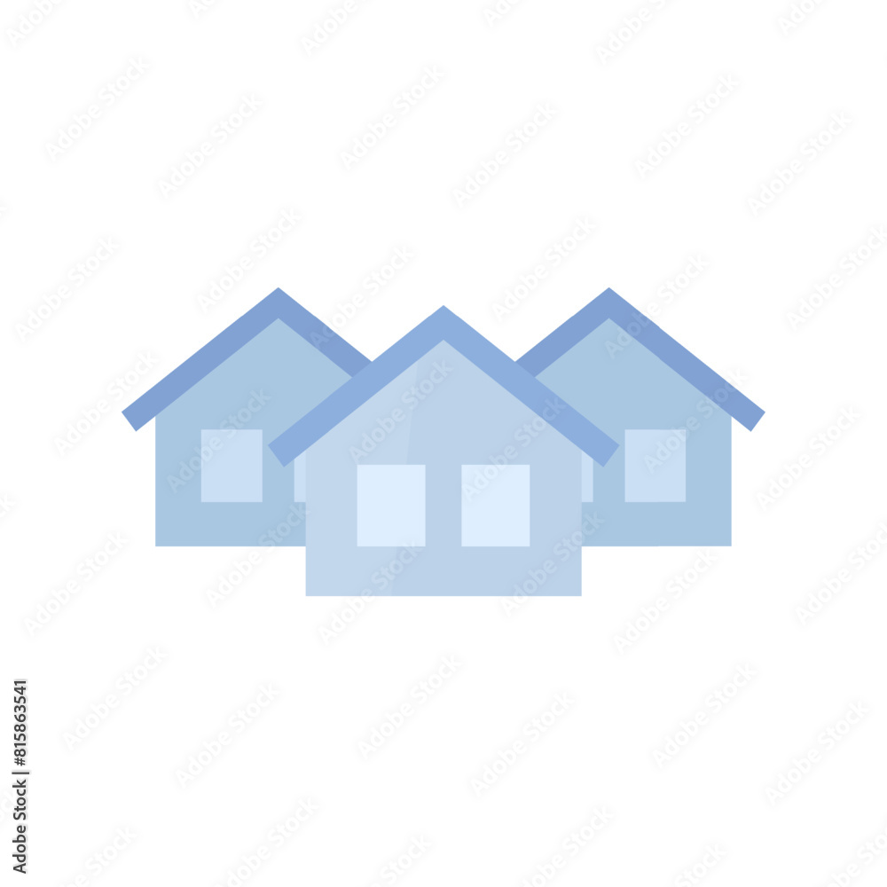 neighbourhood icon with houses, flat vector design neighbourhood icon with houses, flat vector design