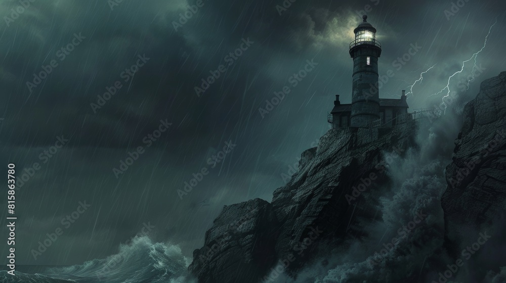 Lighthouse During A Storm