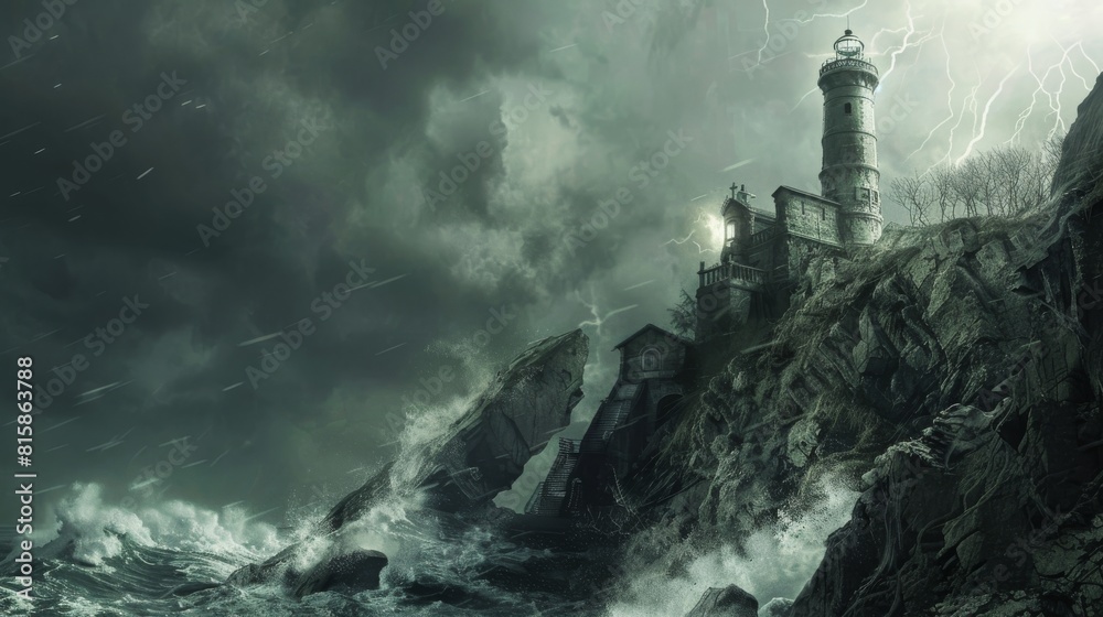 Lighthouse During A Storm