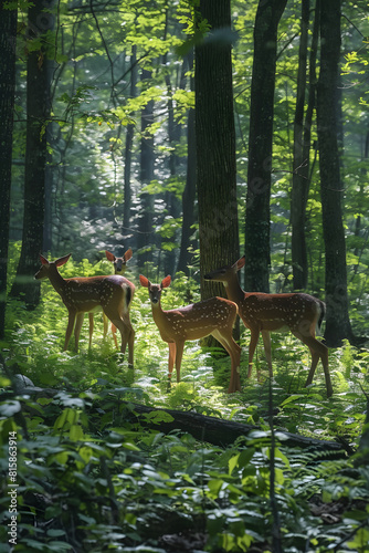 Wildlife Splendour in the Appalachian Forest: A Morning Rendezvous with White-Tailed Deer