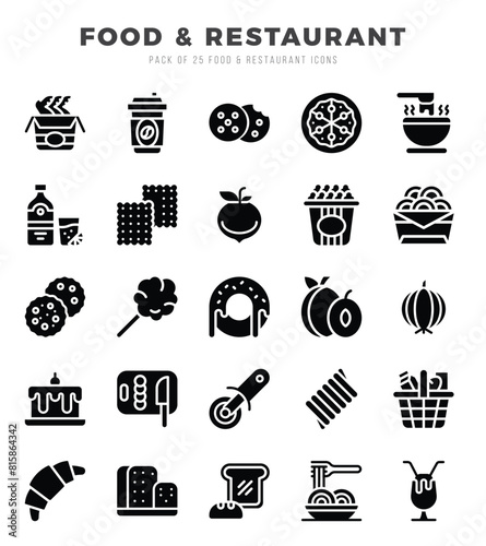 Set of Food and Restaurant icons. Vector Illustration.