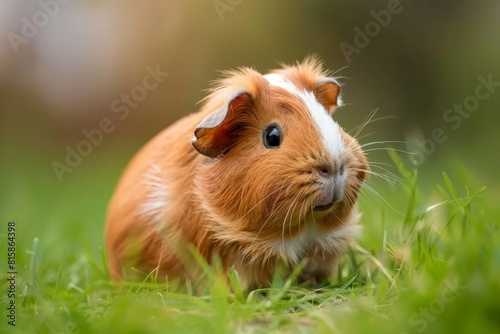 Cute adorable guinea pig close up