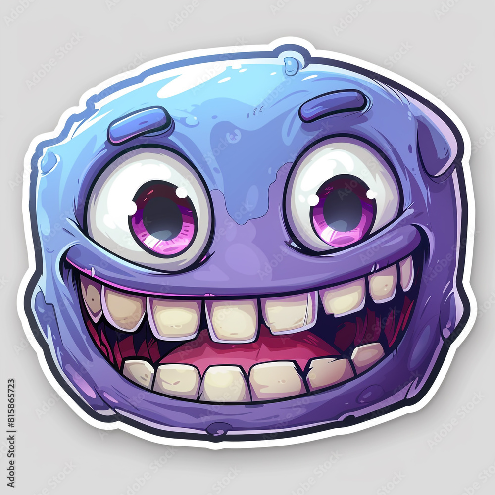 Purple Monster With Big Mouth Sticker